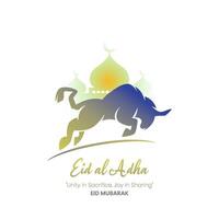 Eid al adha Islamic festival design. Eid mubarak vector