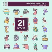 Icon Set Hygiene. related to Cleaning symbol. MBE style. simple design illustration vector