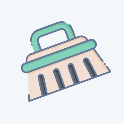 Icon Cleaning Brush. related to Hygiene symbol. doodle style. simple design illustration