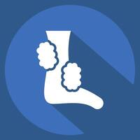 Icon Foot Clean. related to Hygiene symbol. long shadow style. simple design illustration vector