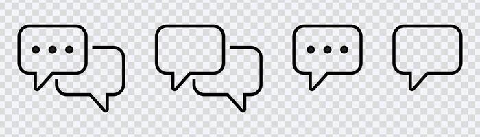 atractivo charla mensaje icono conjunto para en línea comunicación vector