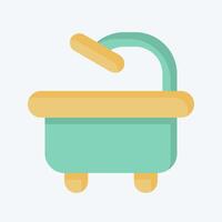 Icon Bathtub. related to Hygiene symbol. flat style. simple design illustration vector