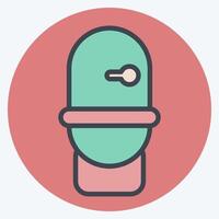 Icon Toilet. related to Hygiene symbol. color mate style. simple design illustration vector
