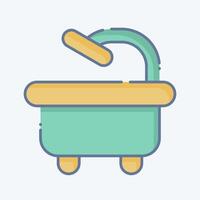 Icon Bathtub. related to Hygiene symbol. doodle style. simple design illustration vector