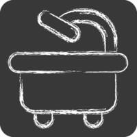 Icon Bathtub. related to Hygiene symbol. chalk Style. simple design illustration vector