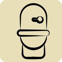 Icon Toilet. related to Hygiene symbol. hand drawn style. simple design illustration vector