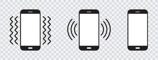 Set of ringing and vibrating phone icons vector