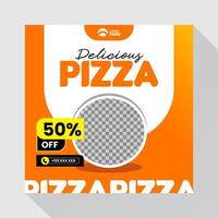 Pizza food social media post template vector