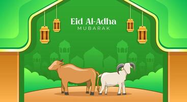 Background islamic eid al-adha celebration vector