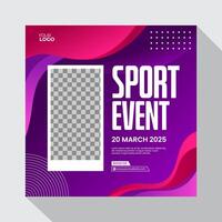 Sport event social media post template vector