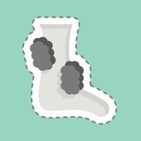 Sticker line cut Foot Clean. related to Hygiene symbol. simple design illustration vector