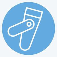 icono uña clíper. relacionado a higiene símbolo. azul ojos estilo. sencillo diseño ilustración vector