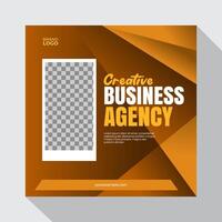 Creative business agency social media post template vector