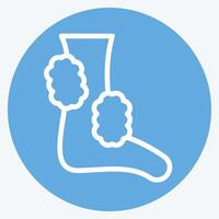 Icon Foot Clean. related to Hygiene symbol. blue eyes style. simple design illustration vector