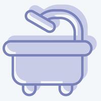 Icon Bathtub. related to Hygiene symbol. two tone style. simple design illustration vector