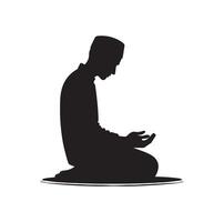 Muslim Praying silhouette. praying symbol illustration vector