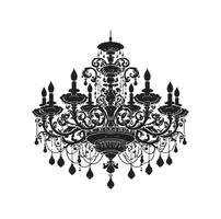 chandelier illustration icon silhouette style vector