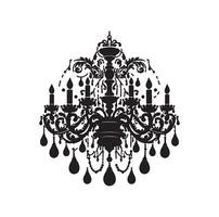 chandelier illustration icon silhouette style vector