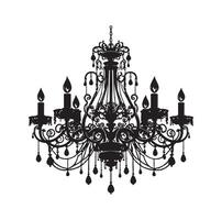 chandelier illustration icon silhouette style vector