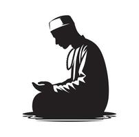 Muslim Praying silhouette. praying symbol illustration vector