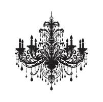 chandelier illustration icon silhouette style vector