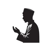 Muslim Praying silhouette. praying symbol illustration vector