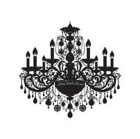 chandelier illustration icon silhouette style vector