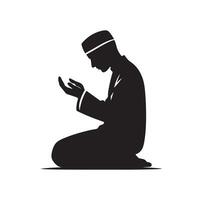 Muslim Praying silhouette. praying symbol illustration vector