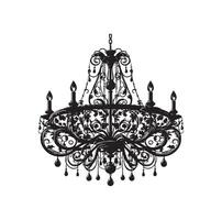 chandelier illustration icon silhouette style vector