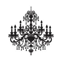 chandelier illustration icon silhouette style vector