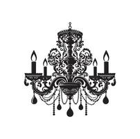 chandelier illustration icon silhouette style vector