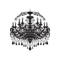 chandelier illustration icon silhouette style vector