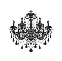 chandelier illustration icon silhouette style vector