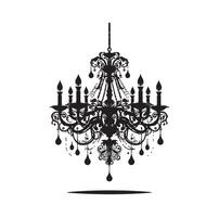 chandelier illustration icon silhouette style vector