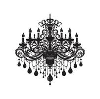 chandelier illustration icon silhouette style vector