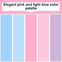 Elegant pink and light blue color palette. 5 set color palette. Beautiful color palette vector