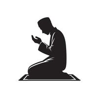 Muslim Praying silhouette. praying symbol illustration vector