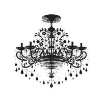 chandelier illustration icon silhouette style vector