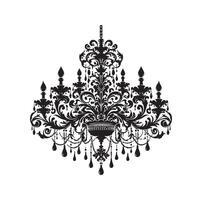 chandelier illustration icon silhouette style vector