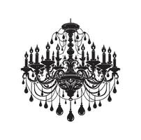 chandelier illustration icon silhouette style vector