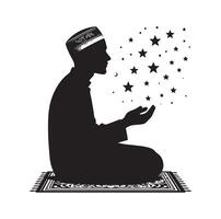 Muslim Praying silhouette. praying symbol illustration vector