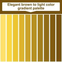 Elegant brown to light color gradient palette. Abstract Colored Palette Guide. Gold combination palette vector