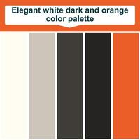 Elegant white dark and orange color palette. 5 set color palette. Beautiful color palette vector