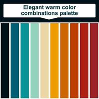 Elegant warm color combinations palette. Abstract Colored Palette Guide vector