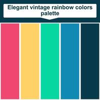 Elegant vintage rainbow colors palette. 5 set color palette. Beautiful color palette vector