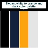 Elegant white to orange and dark color palette. 5 set color palette. Beautiful color palette vector