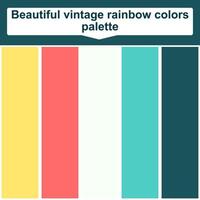 Beautiful vintage rainbow colors palette. 5 set color palette. Beautiful color palette vector