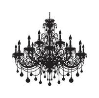 chandelier illustration icon silhouette style vector