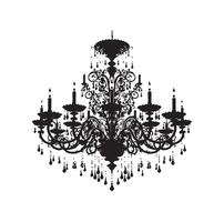 chandelier illustration icon silhouette style vector