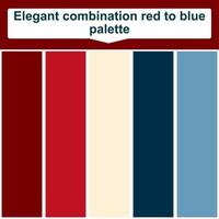 elegante combinación rojo a azul paleta. 5 5 conjunto color paleta. hermosa color paleta vector